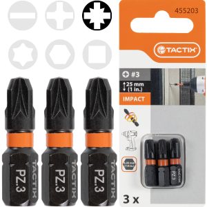 Bit udarowy 25MM PZ3, 3 szt. - Tactix 455203