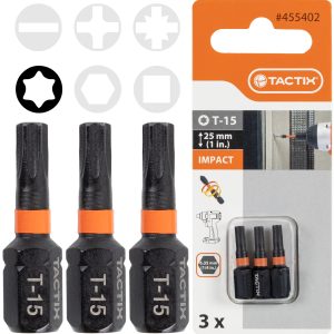 Bit udarowy 25MM T-15, 3 szt. - Tactix 455402