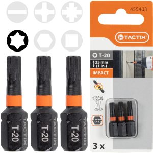 Bit udarowy 25MM T-20, 3 szt. - Tactix 455403
