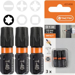 Bit udarowy 25MM T-40, 3 szt. - Tactix 455408