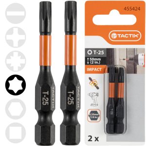 Bit udarowy 50MM T-25, 2 szt. - Tactix 455424