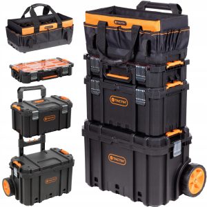 Zestaw Skrzynka narzędziowa modułowa 4w1 mobilna - TACTIX 320382+323384