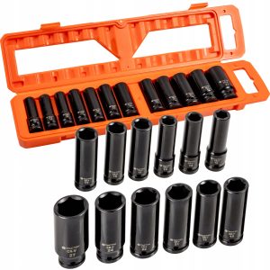 TACTIX Nasadki udarowe 1/2" głębokie, zestaw 12 sztuk - TACTIX 363901