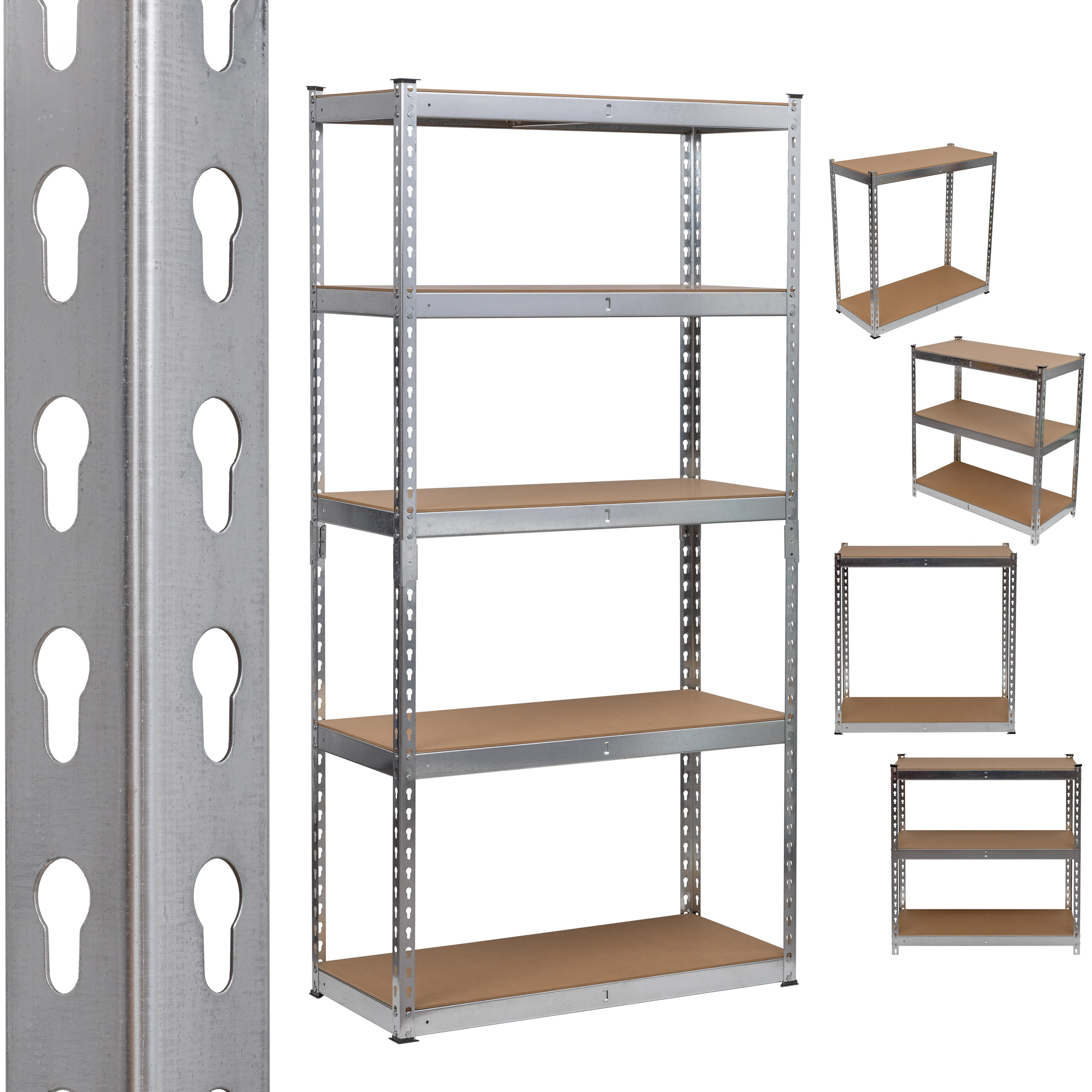 Regał metalowy NITOWY magazynowy MOCNY 5x265 kg 180x90x40cm DOOC